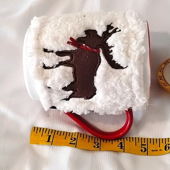 St. Nicholas Square Two Coffee Mugs With Soft Fuzzy Moose Wraps - Picture 7 of 9